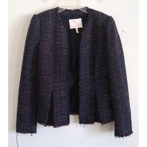 Rebecaa Taylor Navy Blue Cropped Peplum Jacket - Size 00